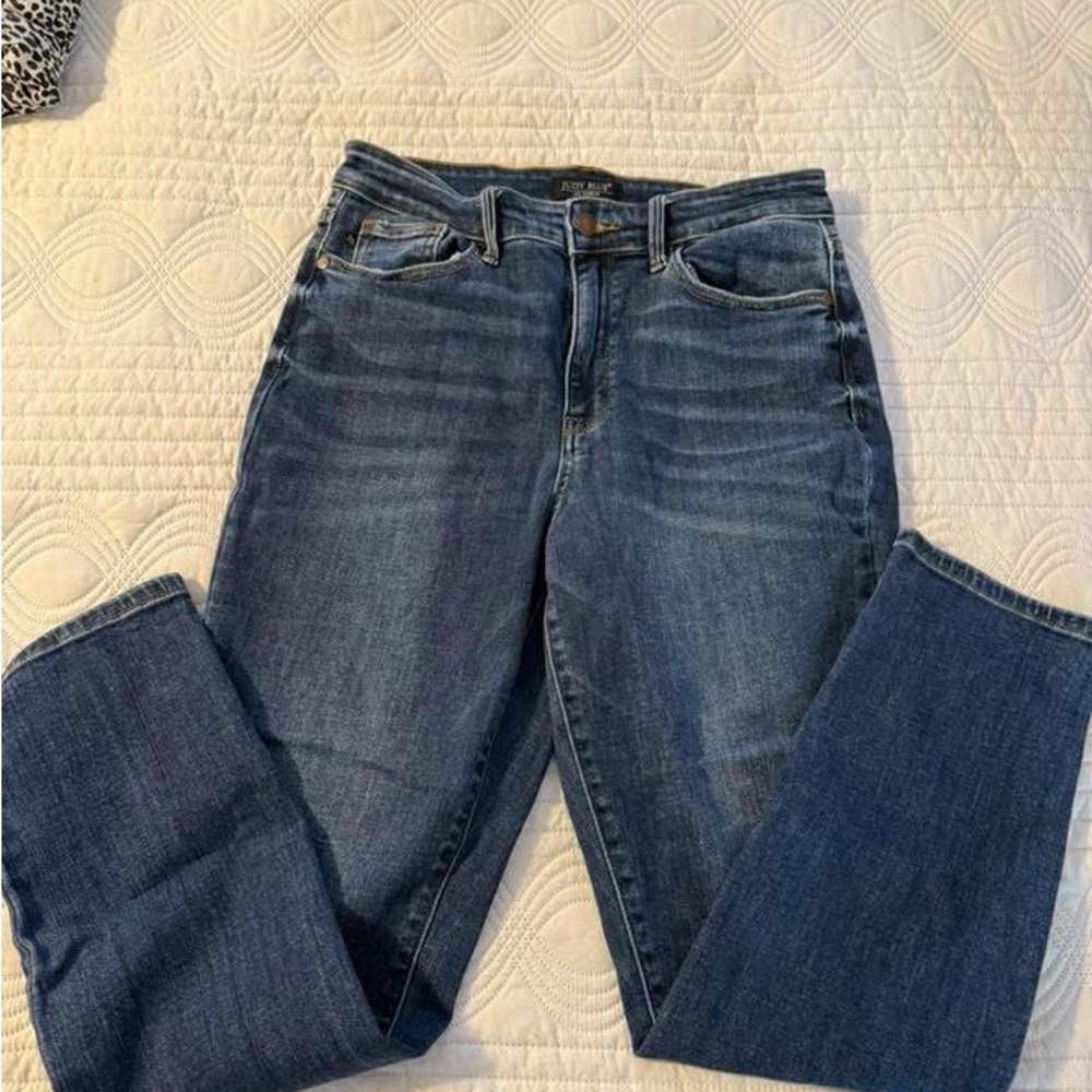 Judy Blue Classic Straight Leg Jeans - Dark Blue
